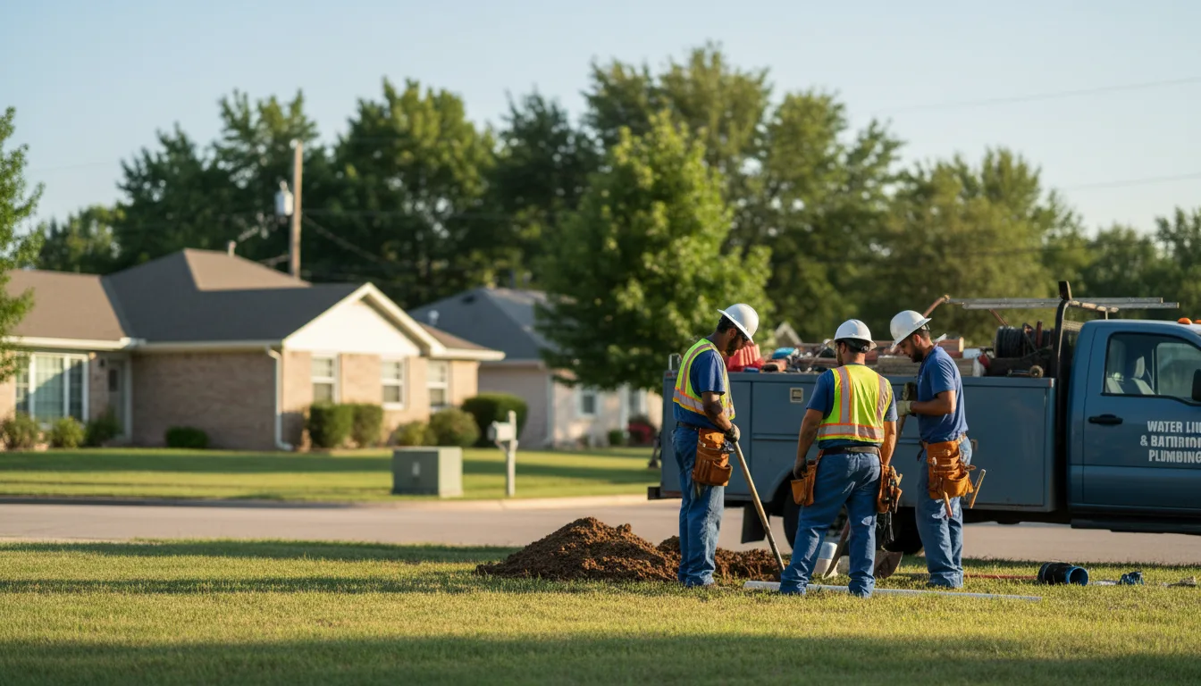 Residential water line and bathroom plumbing service in Chambers, AZ
